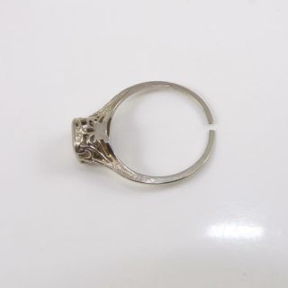 Vtg Art Deco Antique Filigree 14K White Gold Diamond Engagement Ring Size 7 LDL3 4
