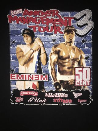 Vintage 2005 Anger Management 3 Tour Shirt Size Medium Eminem 50 Cent Rap Tee