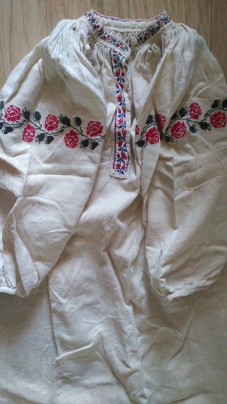 Ukrainian Vintage (1930 - 40) Embroidered Dress,  Xs - S,  Hemp,  Handiwork,  Ukraine