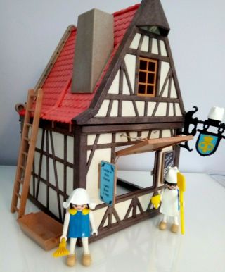 Playmobil Knights Medieval Bakery House Set 3441 Rare Vintage Tudor House