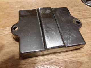 Vintage Harley 6 Volt Battery Cover Knucklehead Panhead Duo Glide Rare - Chrome