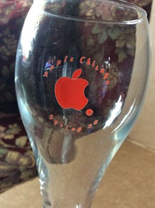 Vintage Set Of 2 Champagne Glasses Apple Computer Rare