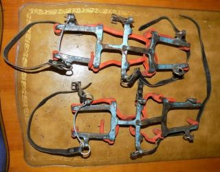 Vintage Mountaineering Ice Crampons Climbing Cleats Marke Allalin Size 43 Large