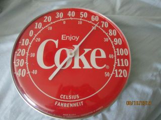 Vintage Ohio Jumbo Dial Thermometer Coke 12 " Wall Hanging Coca Cola
