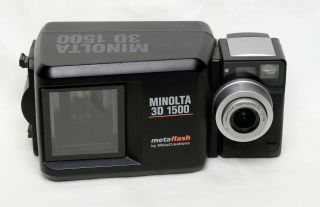 Rare Minolta 3d 1500 Dimage Vintage Digital Camera (1999) Meta Flash