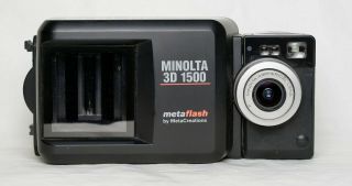 Rare Minolta 3D 1500 Dimage Vintage Digital Camera (1999) Meta Flash 2