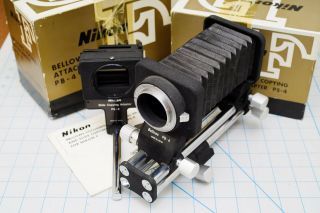 Boxed Vintage Nikon Pb - 4 Tilt/swing Bellows Focusing Unit W/slide Adapter Ps - 4