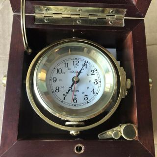Vintage Seth Thomas Ships Clock Biscayne Model No.  1071 Marine Box Very Rare 2