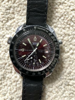 Cronostop Chronograph Oberon Rare Vintage Big Watch Swiss Made Diver submariner 2
