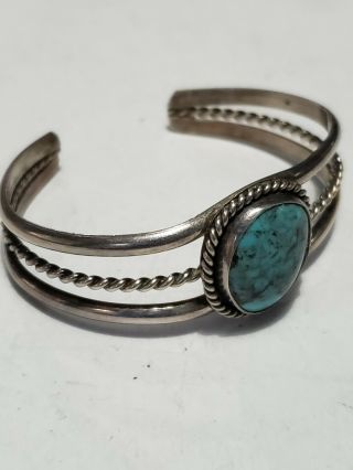 3 Vintage Navajo Native Sterling Silver Turquoise Coral Cuff Bracelets 8