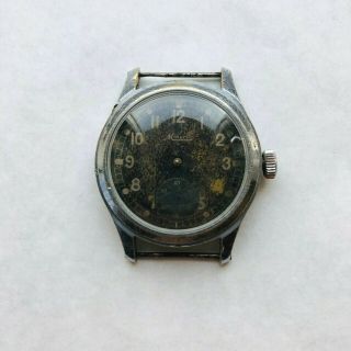WWII ULTRA RARE Minerva German Army DH 1940 ' s Vintage Military watch 2
