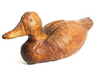 Vintage handcrafted Carved Wooden Duck by R.  Gallagher and Family Woodcarvers 2