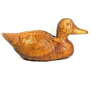 Vintage handcrafted Carved Wooden Duck by R.  Gallagher and Family Woodcarvers 3