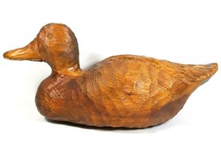 Vintage handcrafted Carved Wooden Duck by R.  Gallagher and Family Woodcarvers 4