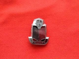 Triumph Tr - 3a Front Nose Badge Oem,  Vintage See Pictures