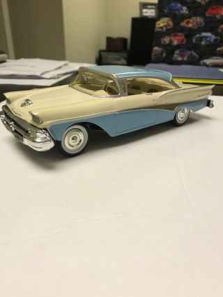 Vintage 1958 Ford Fairlane 500dealer Promo Model 8 1/4 " Baby Blue And Cream