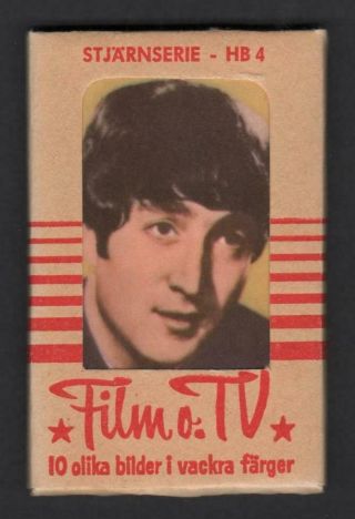 The Beatles - John Lennon 1965 Vintage Swedish Hb Set 10 Gum Card Pack