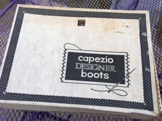 Vintage Miss Capezio Ivory Leather Butterfly Britney Boots Stack Heel Womens 7 M 3