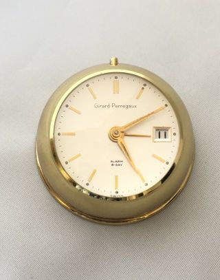 Vintage Girard Perregaux 8 - Day Alarm Clock Swiss Made PARTS/REPAIR 2
