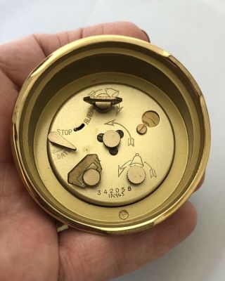 Vintage Girard Perregaux 8 - Day Alarm Clock Swiss Made PARTS/REPAIR 3