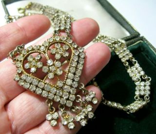 Vintage Jewellery Antique Art Deco Rare Long Rhinestone Crystal Flapper Necklace