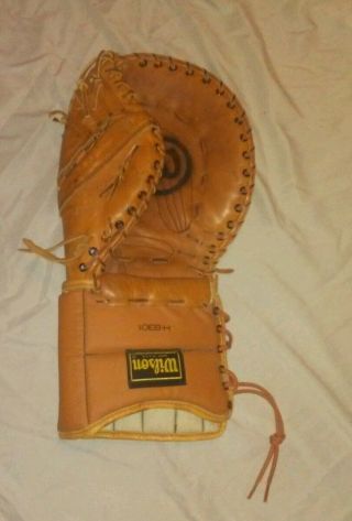 Wilson H - 8301 Vintage Double Leather Hockey Goalie Catching Glove Usa