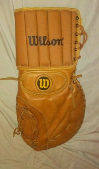 Wilson H - 8301 Vintage Double Leather Hockey Goalie Catching Glove USA 3