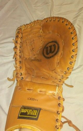 Wilson H - 8301 Vintage Double Leather Hockey Goalie Catching Glove USA 5