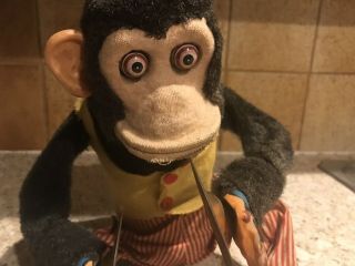 Vintage 60s Jolly Chimp Cymbal Playing Toy Clapping Monkey Mechanical 2
