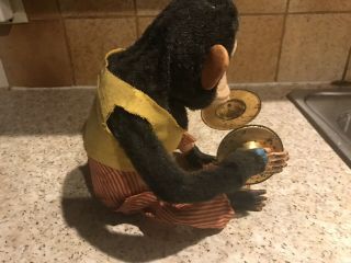 Vintage 60s Jolly Chimp Cymbal Playing Toy Clapping Monkey Mechanical 4