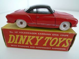 Vintage Dinky 187 Volkswagen Karmann Ghia Coupe Box Issued 1959 Vgc (r)