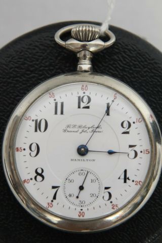1912 Hamilton 17j 18s Display Case Pocket Watch R.  E.  Baylock Grand Jut Iowa