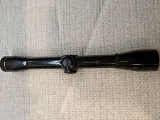 Leupold M8 4X rifle scope.  Gloss.  Vintage.  Weaver rings. 3