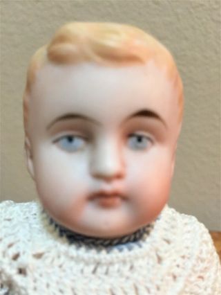 Antique ALL BISQUE German Boy Doll,  6 