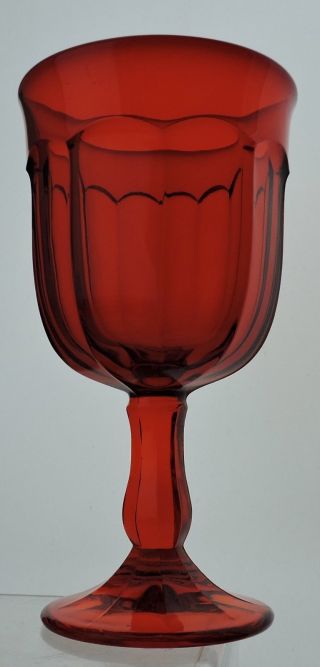 VINTAGE DEEP RUBY RED WINE/WATER GLASS SET 4 STEMWARE BARWARE DRINKWARE 7