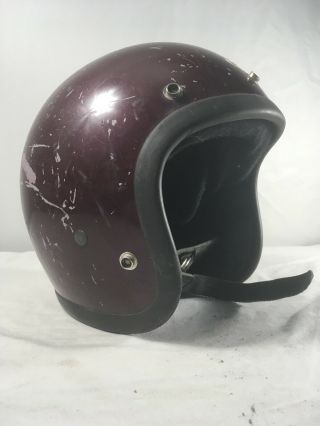Vintage 80s Bell R - T Rt Maroon Red Motorcycle Helmet 7 1/8 57