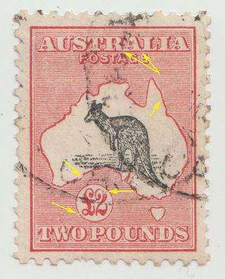 Kangaroo Stamps: £2 Black and Rose CofA Watermark not hinged SG138 CV$1200 Rare 2