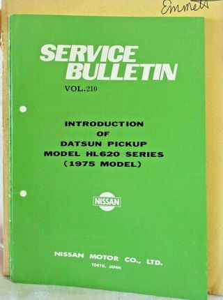 Vintage Datsun Model 521 & 3 Pick - Up Service Manuals & 3 Service Bulletins 3
