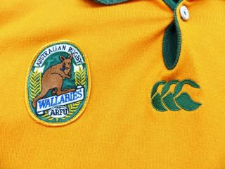 VINTAGE RUGBY SHIRT CANTERBURY AUSTRALIA WALLABIES 1995 HOME JERSEY SIZE: LARGE 3