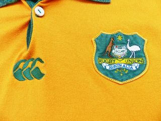 VINTAGE RUGBY SHIRT CANTERBURY AUSTRALIA WALLABIES 1995 HOME JERSEY SIZE: LARGE 4