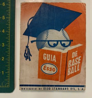 1954 Cuban Baseball Guide Book—vintage—esso Guia De Base Ball