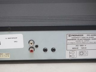 PIONEER PD - 4050 Vintage CD Player Single Player Great 8