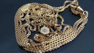Antique Gold Filled Pocket Watch Double Slide Chain Fob/necklace/50 Inches