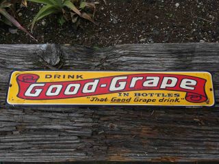Vintage Drink Good Grape In Bottles Tin Store Advertising Soda Sign