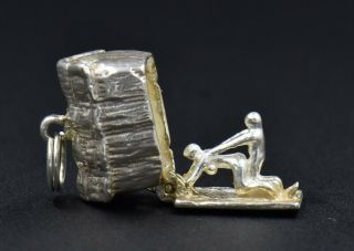 Vintage Erotica Couple Having Sex In House Sterling Silver Charm 3d 925 Heavy 5g