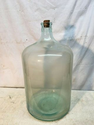 Vintage 5 Gallon Water Jug Circa 1930s With Cork Stopper Beer Wine Coin Collect