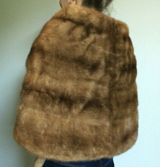 Vintage Mink Fur Stole Cape Shawl Wrap Bridal Cover Coat Jacket Collar not sable 8