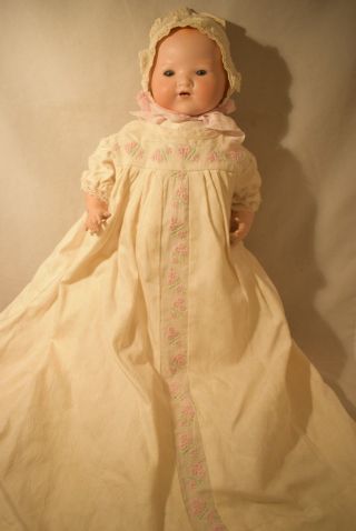 Antique 15 " Armand Marseille German Baby Doll With Teeth Bisque Head (618)