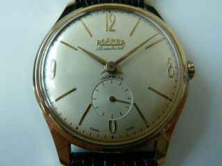 Stunning Vintage Gents Roamer Standard Watch.  Gold Plated