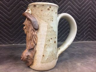 VINTAGE RARE STONEWARE POTTERY CLAY 3/D UGLY/FUNNY FACE MUG LADY EXPOSED TOP 3